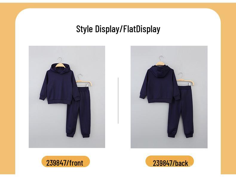 Kinder Einfarbig Langarm Kapuzenpullover und Hose Set - Herbst/Winter Freizeitkleidung