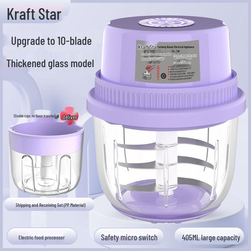 Brand Wireless Garlic Masher and Pepper Grinder: Kitchen Household Meat Grinder and Baby Food Maker