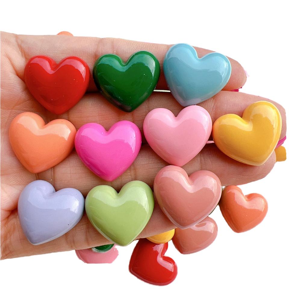 Miniature Heart Shape Pendant DIY Eco-Friendly Hand-painted Phone Case New Design 3D Resin Flat Back Charms for Phone Case Decor