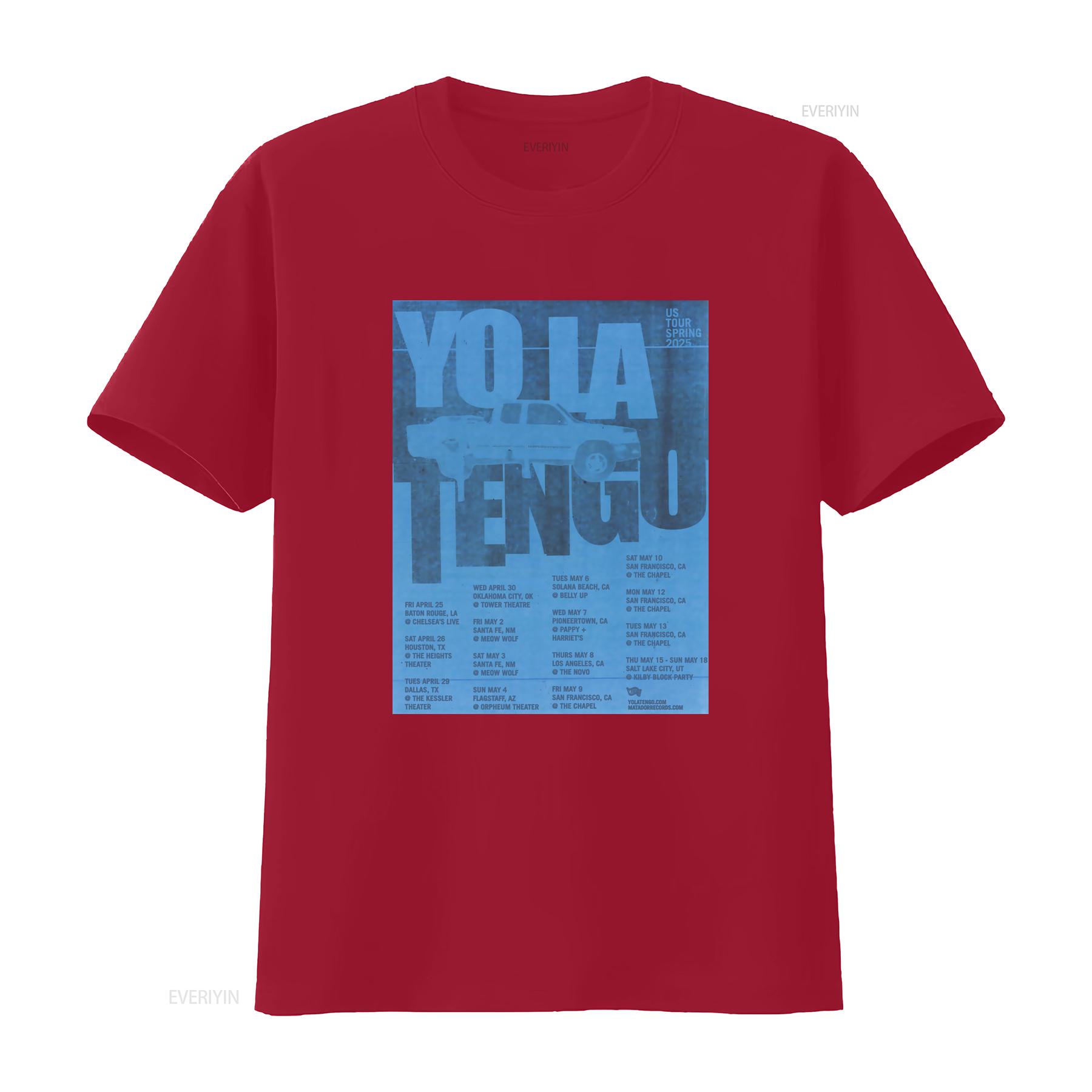

Yo La Tengo Band Spring US Tour 2025 T Shirt Full Size S 5XL Concert Dates Design vintage Washed Unisex Comfortable Versatile S
