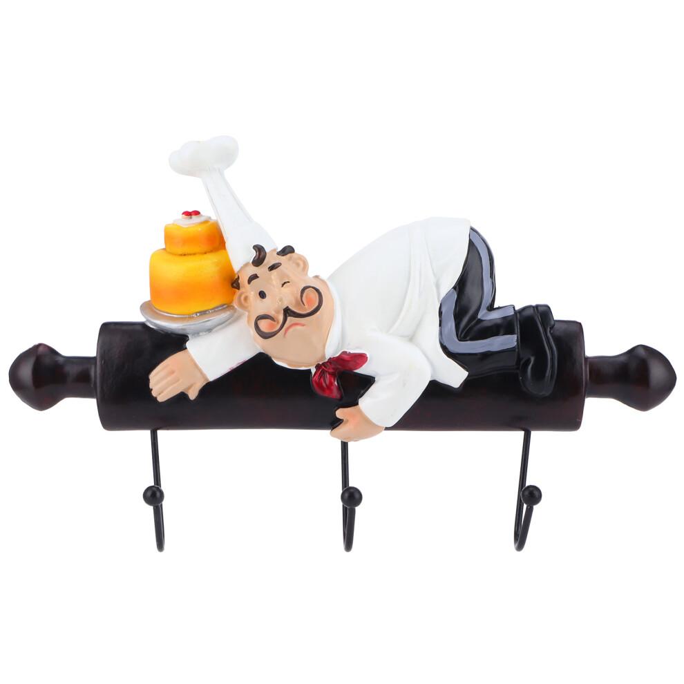 Wandhaken Mit Cartoon-Kochmotiv, Tragfähig, Rückstandsfrei, Umweltfreundliches Harzmaterial, Selbstklebend