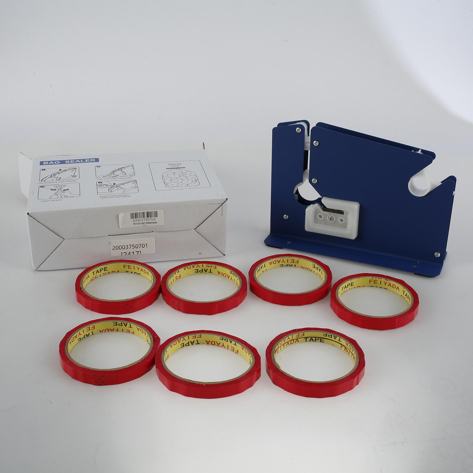 

Металлический запайщик пакетов с 7-ю лентами для запечатывания пакетов Ручной запайщик пакетов Конусный диспенсер с резаком-резаком Гаджеты для кухни для запечатывания упаковки