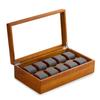 Wooden Watch Storage Holds 10 Dark Gray Watch Can Hold Magnets Box, Watches, Pillow,