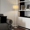 Floor Lamp in Retro Style, Plastic Lampshade, Foot Switch, Metal Rod, White