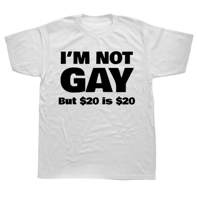 

Funny I m Not Gay But 20 Is 20 T Shirt Streetwear Short Sleeve Lesbian Gay Pride Birthdays Party Gifts T-shirt Women 5XL різнокольоровий