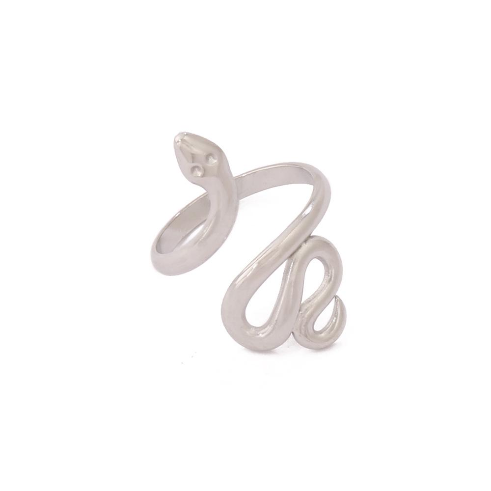 Exaggerated Snake Shape 18K Gold Plated Open Ring - Women's Jewelry