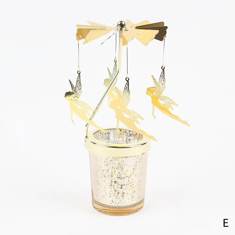 Hot Rotating Candle Stick Holder Candlestick Home Decoration Hallowmas Christmas Gift Party Room Decor Carousel Candle Stand