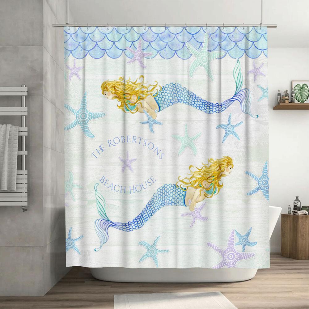 Green Eucalyptus Shower Curtain Bathroom Decor Greenery Leaves Printed Polyester Waterproof Washable Home Decoration