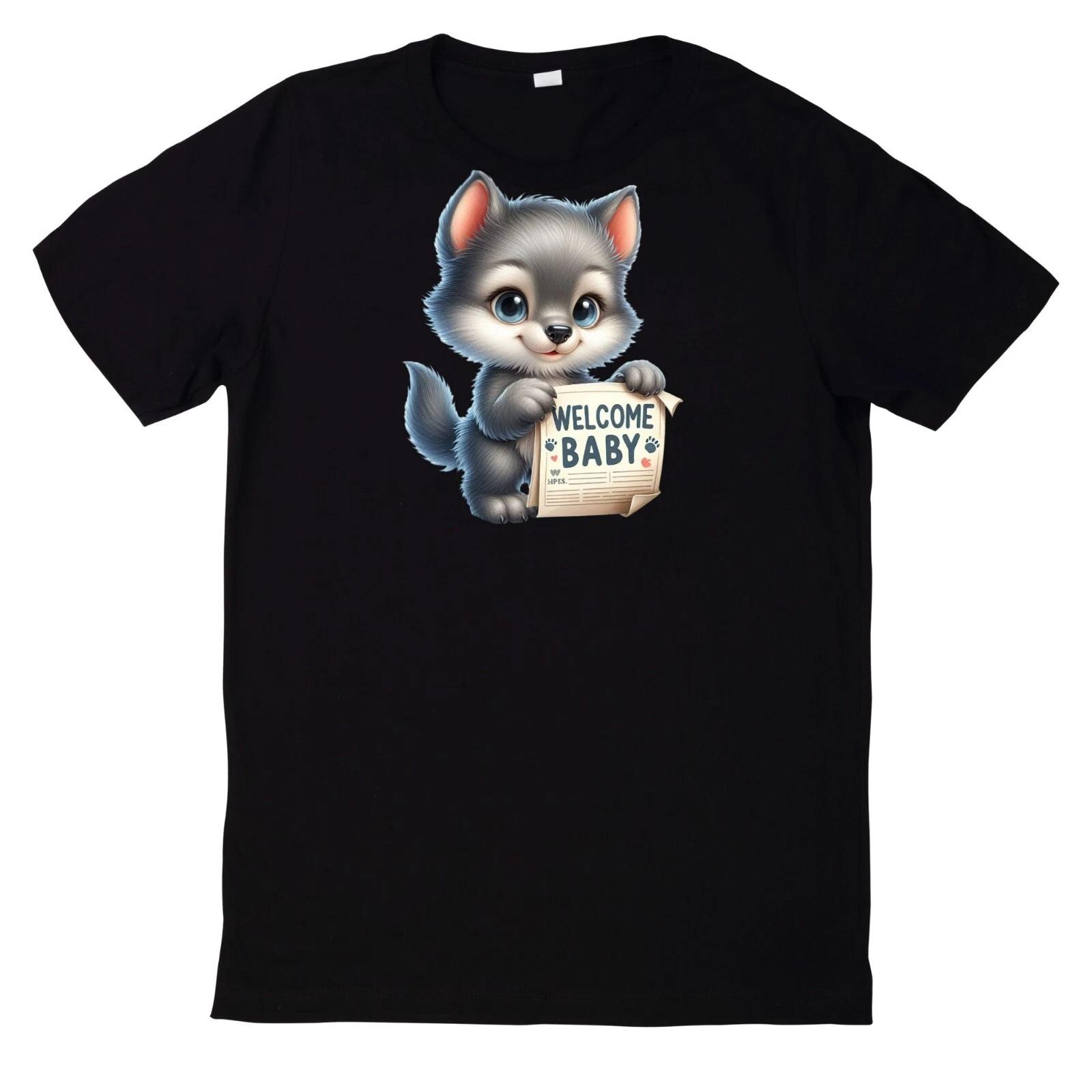 T-Shirt Willkommen Baby Lustiges Motiv Babyparty Baumwolle M