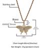 Color Mini Butterfly Diamond-encrusted Solid Pendant Necklace, European and American Hip-hop Personality Versatile Pendant Jewelry