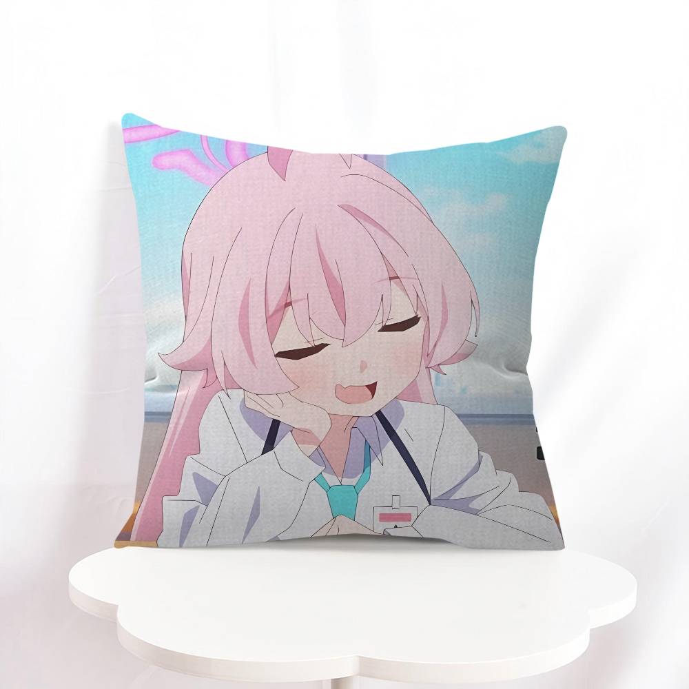 B-blue Archive Anime Throw Pillow Cover 45x45cm Soft Cozy Cotton Outdoor Decorative Pillowcase Covers With Zipper For Couch
