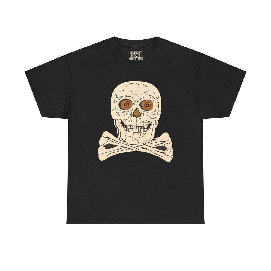 Skull And Crossbones Halloween Diecut T-Shirt Tee Unisex Heavy Cotton Fashion