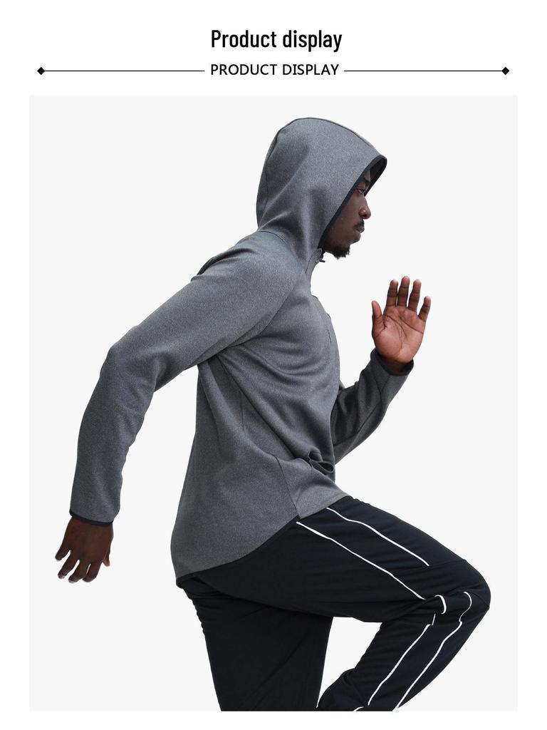 Men's Quick-Dry Outdoor Sports Hoodie for Running and Training - Loose Fit, Plus Size