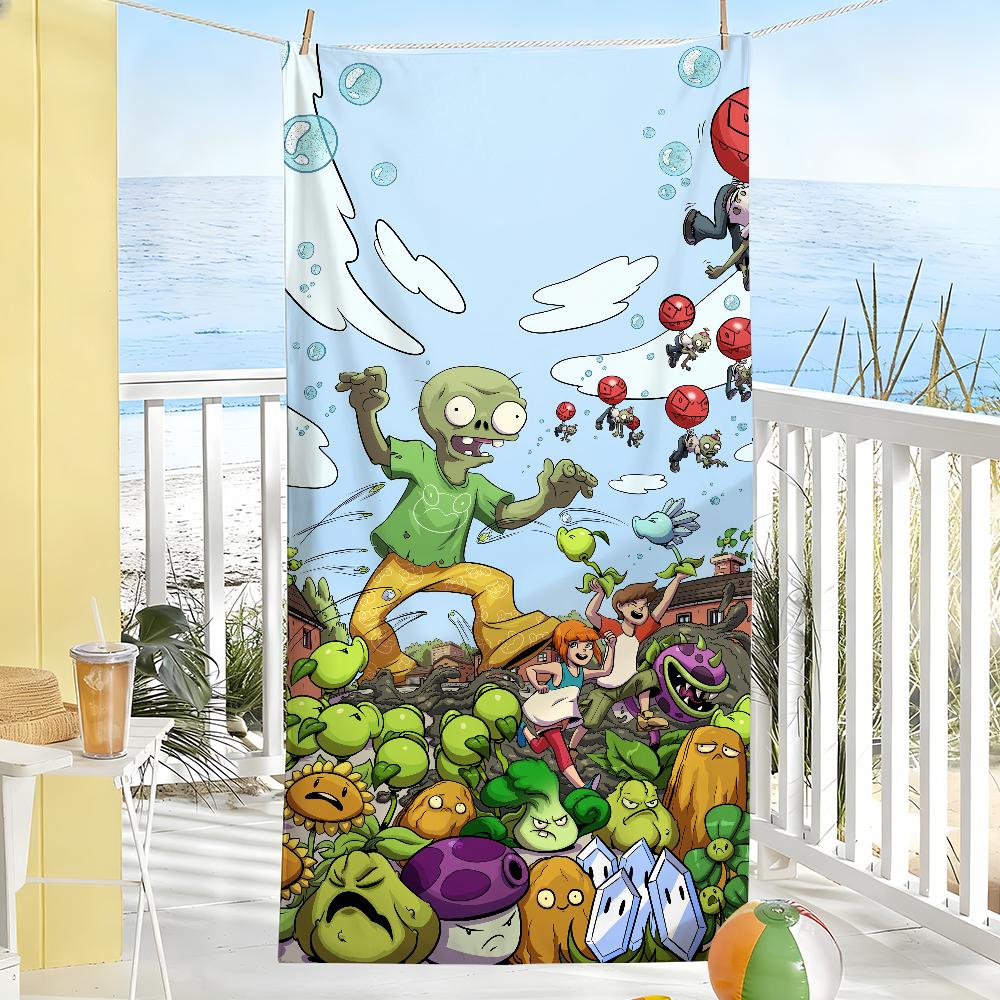

Игровые P-Plants Vs-Z-Zombies Забавная Полотенце Мягкое Бассейн Подарок Для Путешествий Спортзал Душ Кемпинг Быстросохнущее Спортивное Большие Пляжные Полотенца W30*H60(CM)