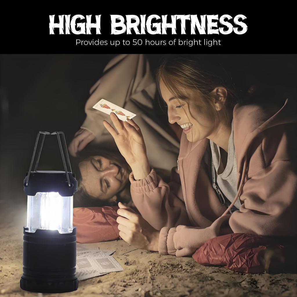 Collapsible LED Camping Lantern | Battery-Powered Super Bright Light | for Emergency Outdoor Camping Hiking & Power Outages