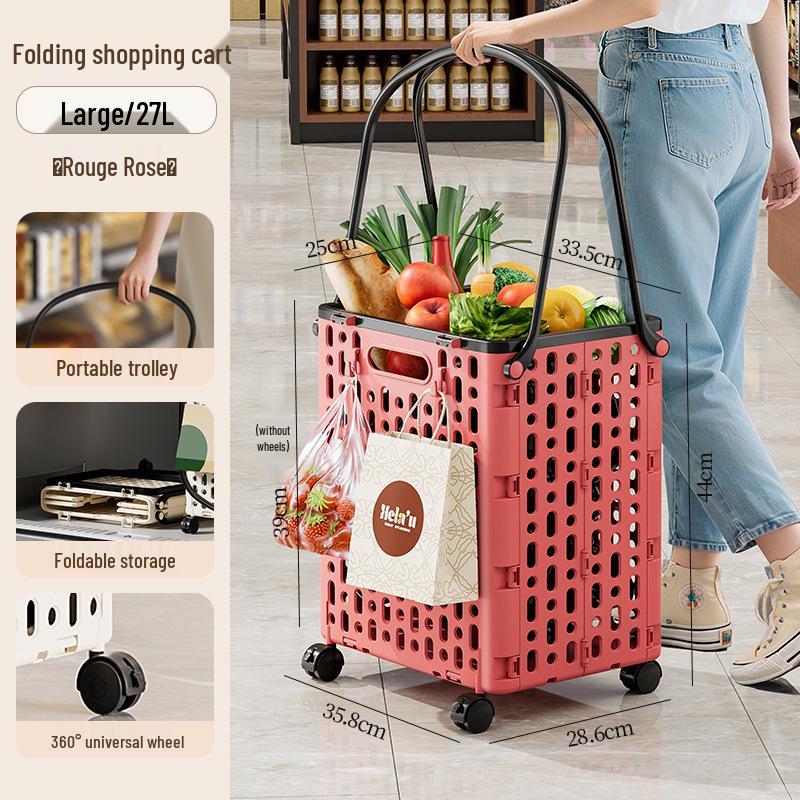 Foldable Multi-Functional Handcart: Compact Trailer for Shopping, Vegetables, and Express Pickups