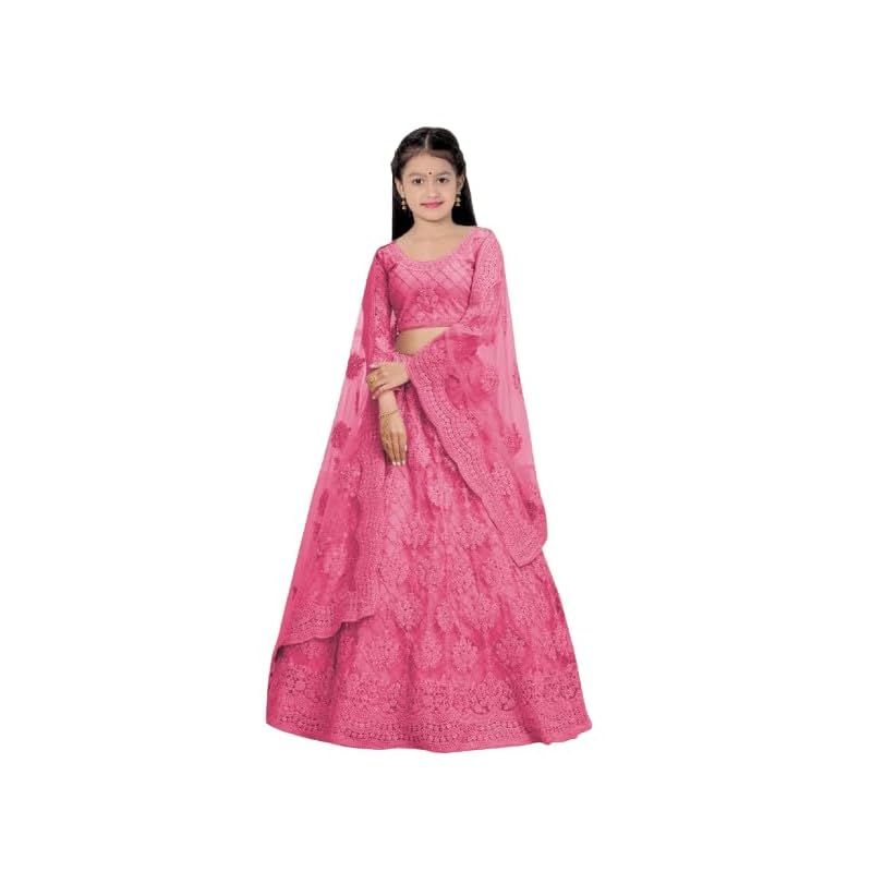 Piedurknēm meiteņu Lehenga Choli Etniskais apģērbs