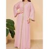 Elegant Gold Stamping Dubai Robe for Women - Middle Eastern & Indonesian Style
