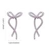 Simple Ribbon Bow Earrings Bows Shape Dangle Ear Rings Bowknot Pendant Eardrop Versatile Accessory for Daily Wear