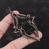 Moldavite Pendant Copper Wire Wrapped Pendant Gemstone Jewelry Boho Hippie Pendant Moldavite Copper Jewelry Handmade Pendant Engagement Gift