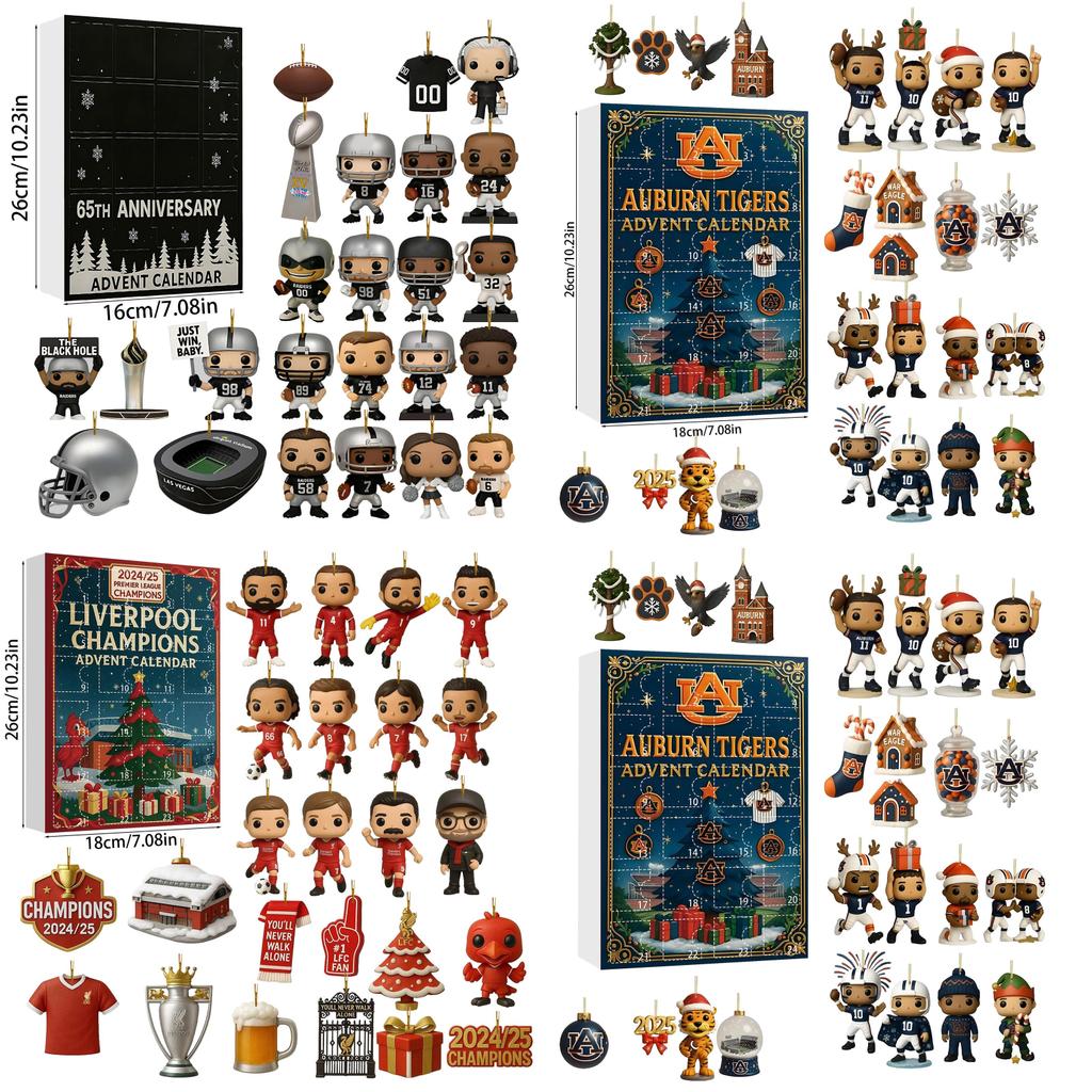 Arsenal Liverpool Calcio Acrilico Natale Scatola Cieca Ornamento Albero Con Personaggi dei Cartoni Animati Per Decorazioni Festive