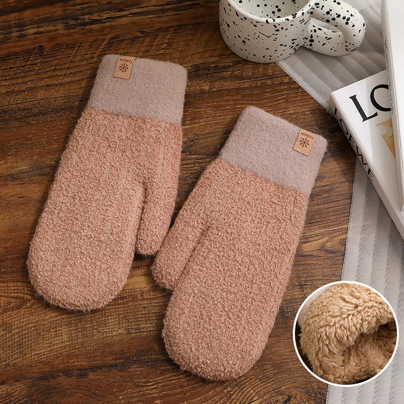 

Зимние женские толстые вязаные перчатки Зимняя версия Перчатки против холода и мороза Осень и зима Женские