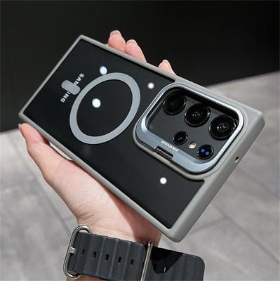 Uchwyt na kamerę Magnetyczny Przezroczysty Etui do Samsung S24 Ultra S23 S22 Plus do Magsafe Wireless Charge Wstrząsoodporna Przezroczysta Obudowa