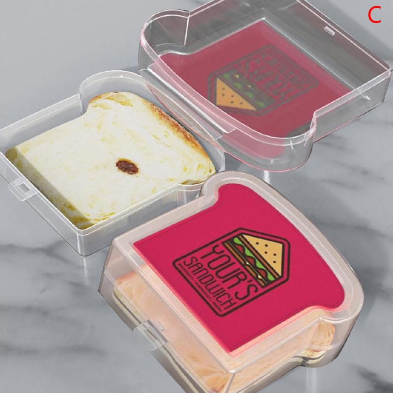 Toast Shaped Portable Lunch Box With Lid Toast Bread Sandwich Box Kitchen Outdoor Picnic Large-Capacity Bento Box