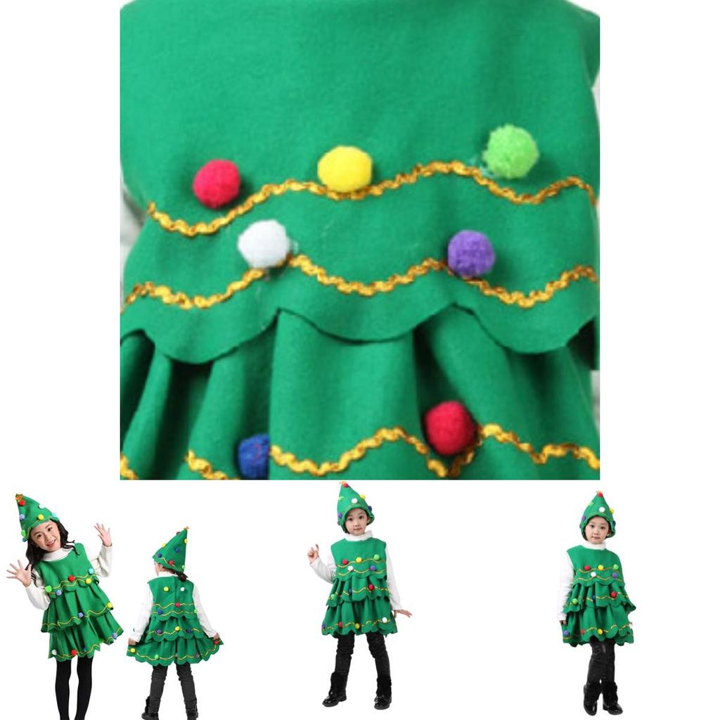 Premium Christmas Tree Clothing For Children Striped Design Perfect For Role-playing
