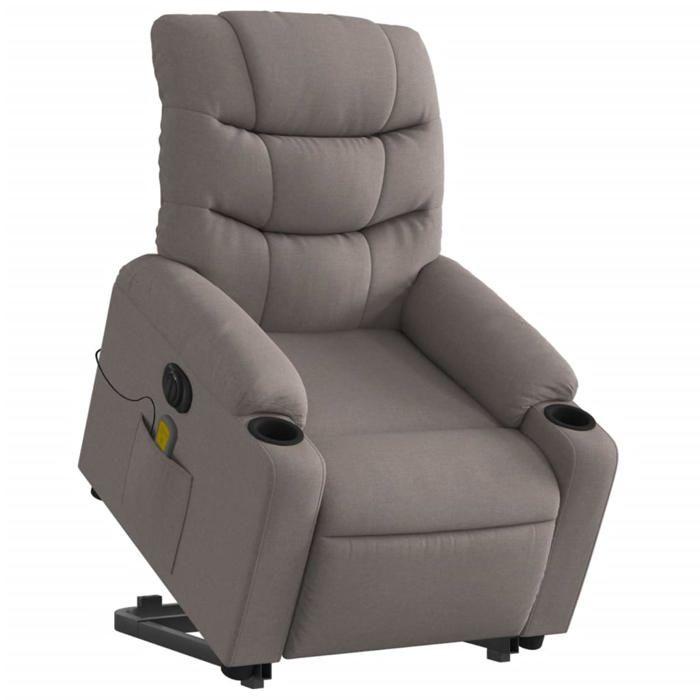 VidaXL Fauteuil Inclinable de Massage Électrique, Chaise de Relaxation avec Dossier et Repose-pied Réglables, Siège de Salon 3206679