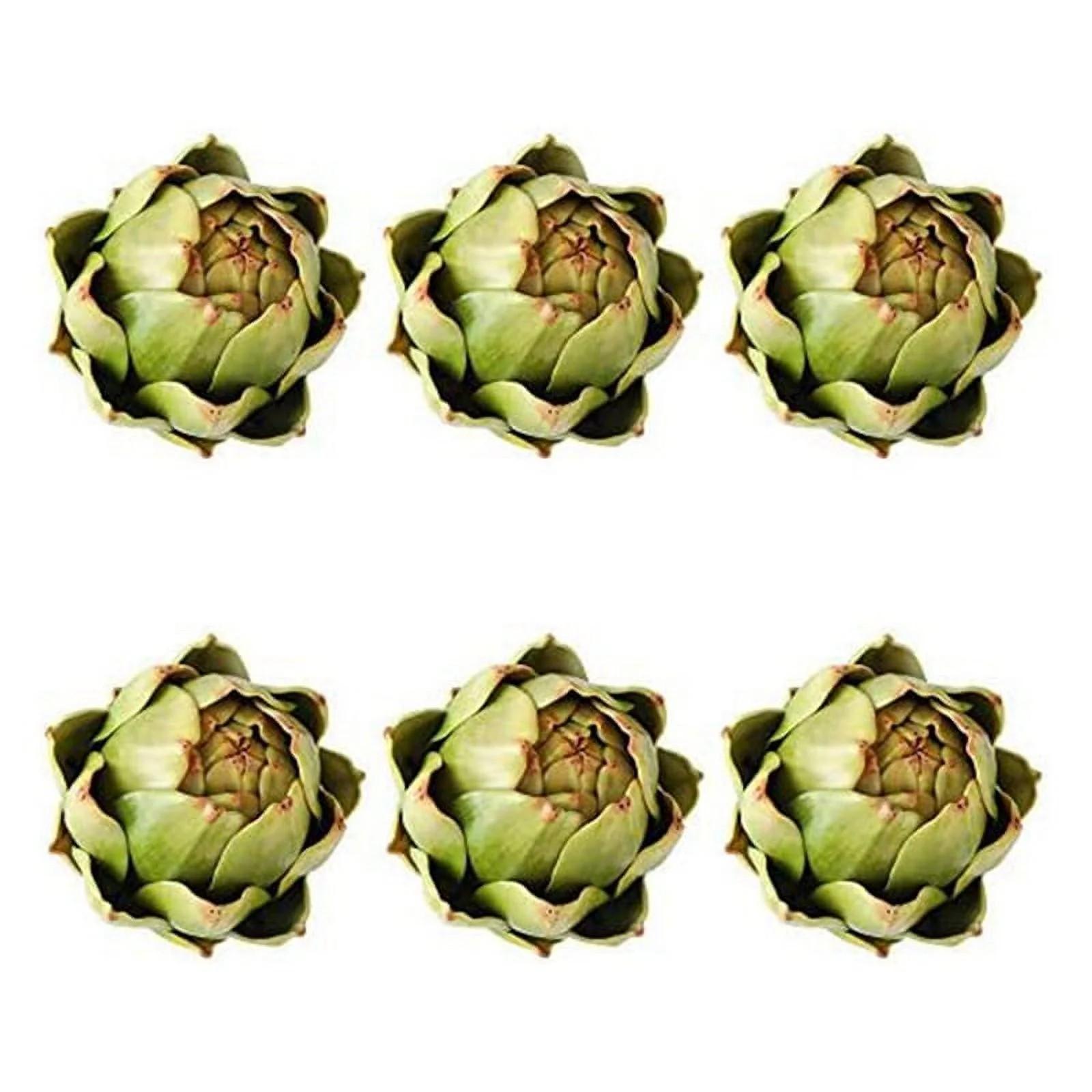 6pcs Artificial Artichoke Vegetables, Realistic Simulated Artichoke Plant, Plastic Material, Home Wedding Party Table Decoration One Size