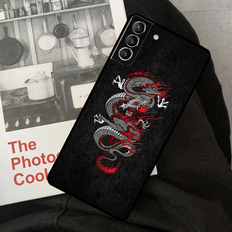 Chinese Dragon Phone Case For Samsung Galaxy S22 S23 S24 Ultra S20 S21 S24 FE S9 S10 Plus Note 10 20 Ultra