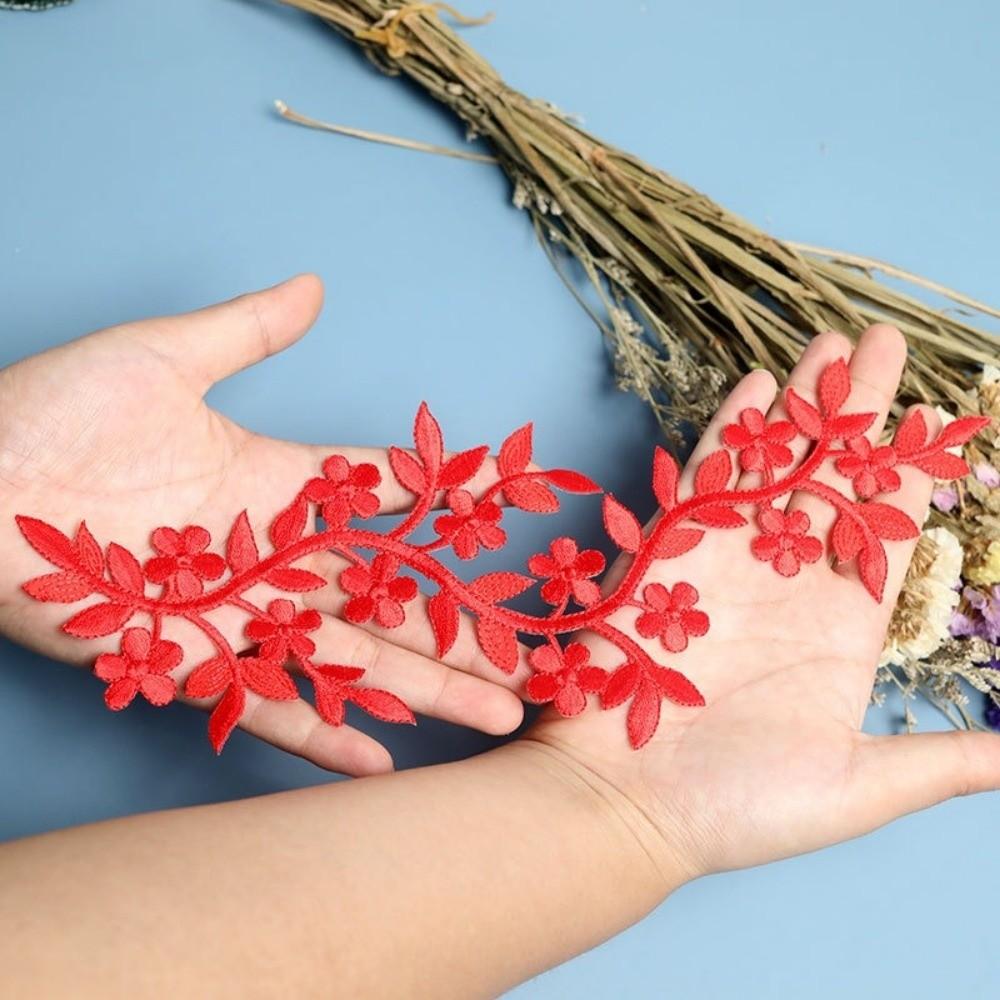 Naszywka do naprasowania Dekoracyjne Kwiaty Haft Winorośli Liście DIY Naszywki na Tkaninę Naszywka na Torbę Cheongsam