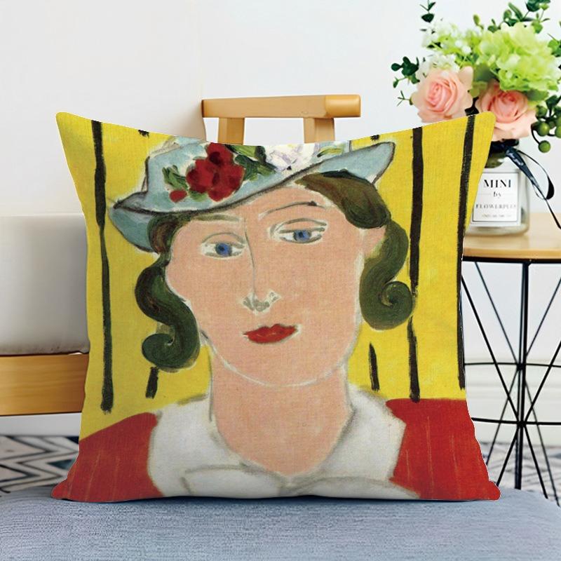 Creative Oil Painting Printed Decorative Pillowcase Bedroom Living Room Square Cushion Pillowcase