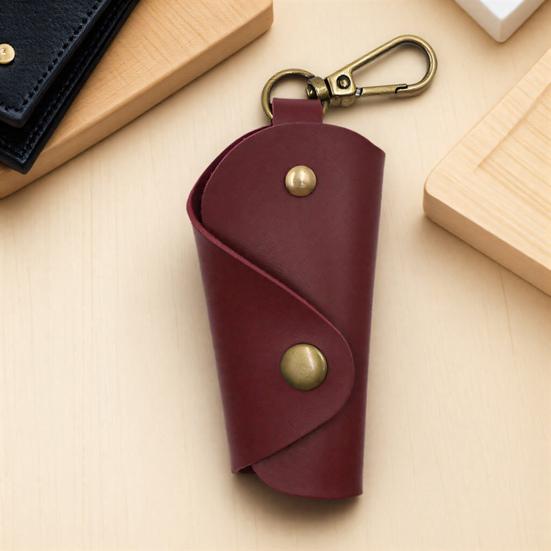 Car Keychain Box Foldable Design Prevents Scratches Handmade Imitation Leather Key Bag Key Organizer