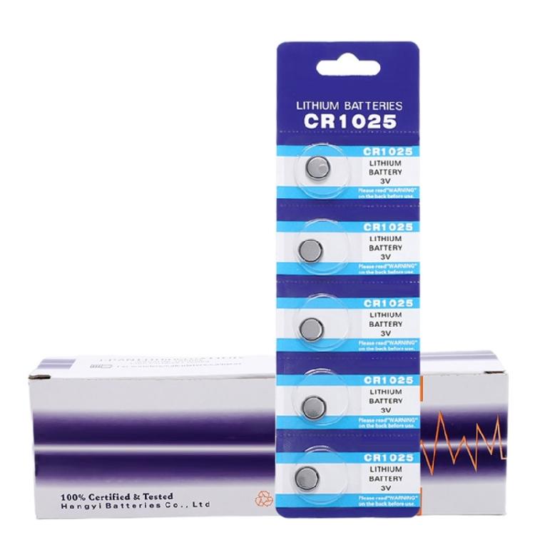 5pcs CR1025 Button Cell Battery Reliable Power Solution for Electronic Devices