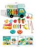 Toddler Educational Wooden Farm Radish Pull Toy - Car Shape, Color Recognition & Matching