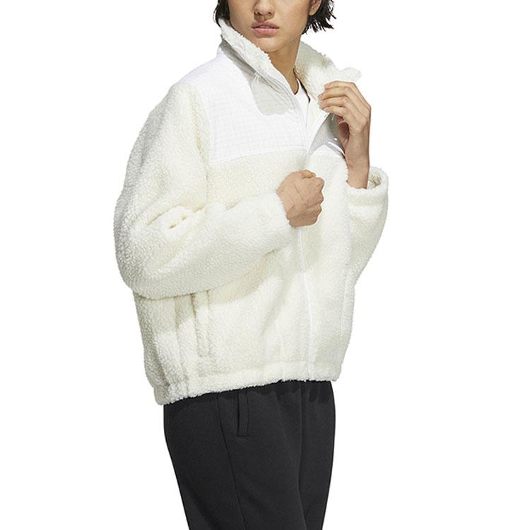 adidas Velvet Jackets Women's Ecru Stand Collar Moderate HM7099