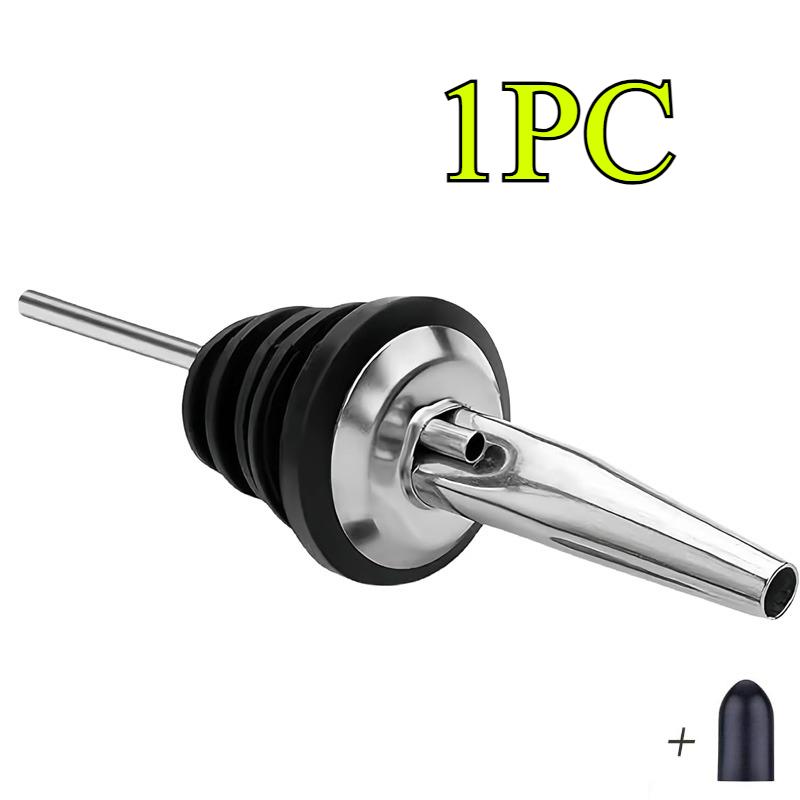 1/2/4/6Pcs Reusable Stainless Steel Wine Bottle Stopper Olive Oil Pourer Spout Dispenser Set Airtight Kitchen Bar Tools