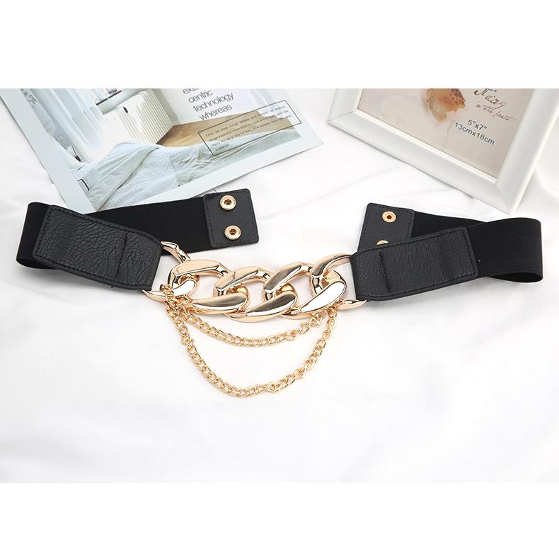 Elastic Belt Decorative Elastic Chain Waist Seal Dress Blazer Coat Waist Tide