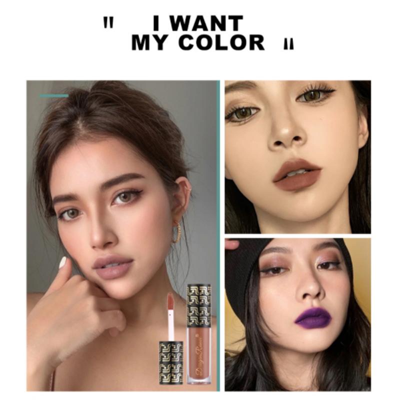 Mist matte purple blue green black European and American lipstick not stained with cup lip gloss lip glaze