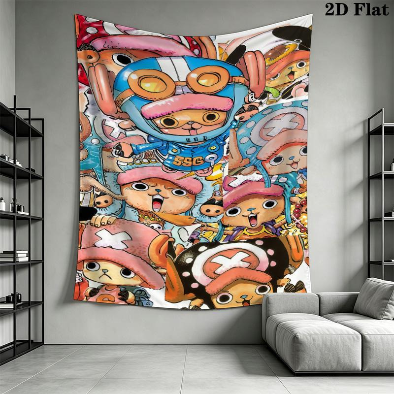 One Piece Tony Tony Chopper Arazzo da Parete Estetico Appeso a Parete Coperta in Tessuto Stampato Arazzi Decorativi per Camera da Letto Soggiorno Decorazioni per la Casa