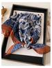 Classic Retro Silk Cotton Silk Scarf, Fashion Temperament, Silk Pure Cotton Square Scarf, High-grade Old Money, Feng Mulberry Silk Blended Silk Scarf.