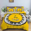 Music Bedding Set Piano Keyboard Music Note Duvet Cover Queen Size Bed Linen Comforter Microfiber Guitar Polyester Bedding Sets