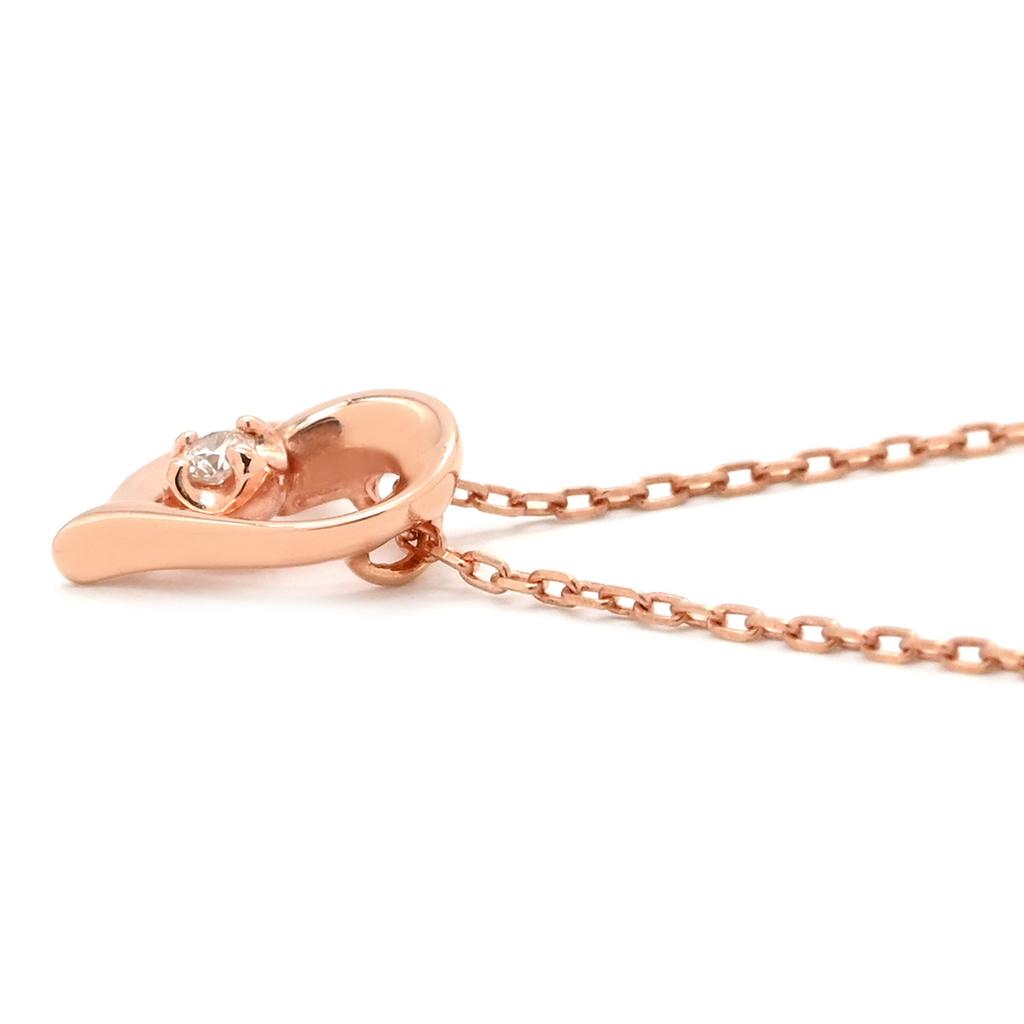 4℃ - Heart Diamond PendantNecklace K10PG/diamond Array