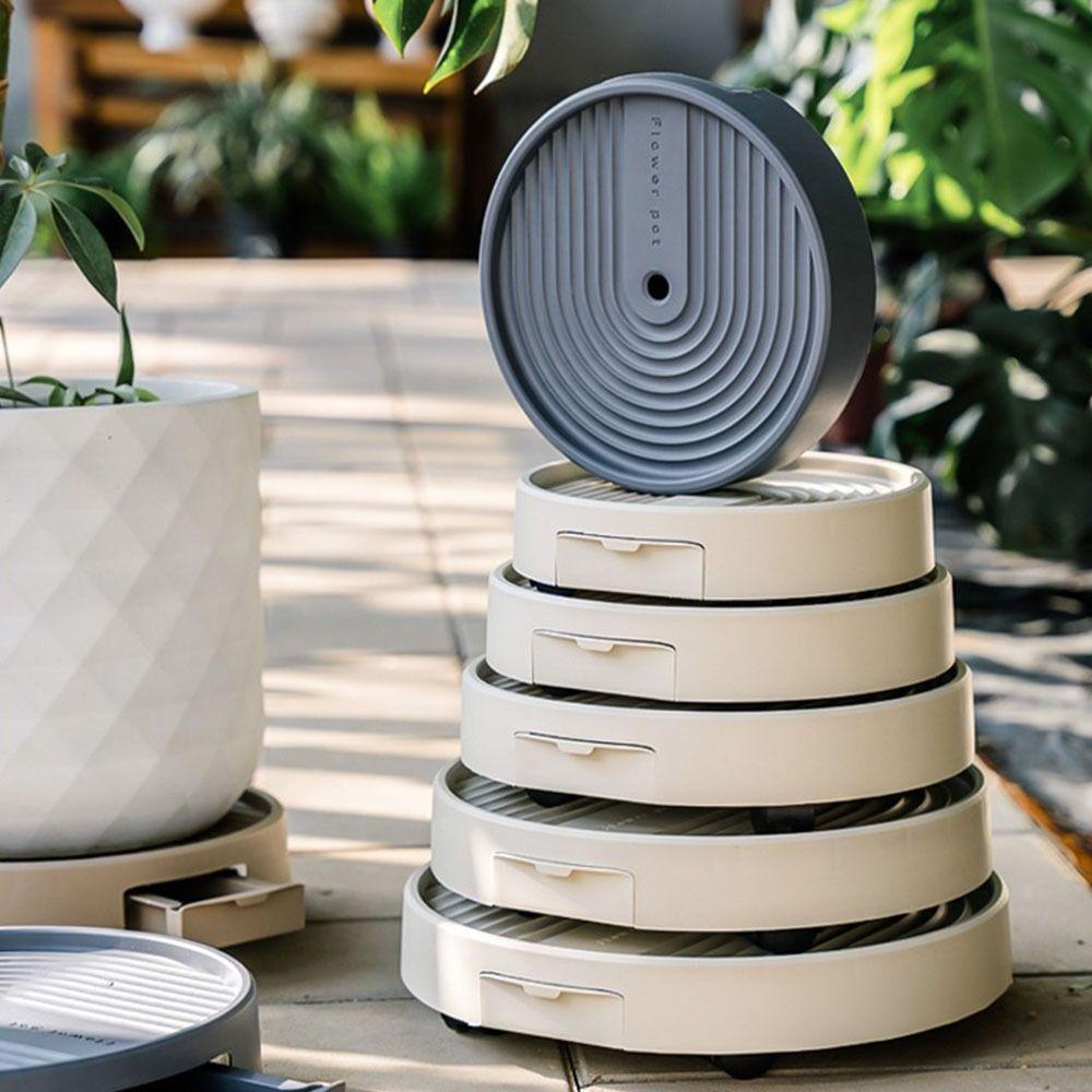 Heavy Duty Movable Plant Stand Round Plants Pots Holder Portable Rolling Plant Tray  Flowerpot