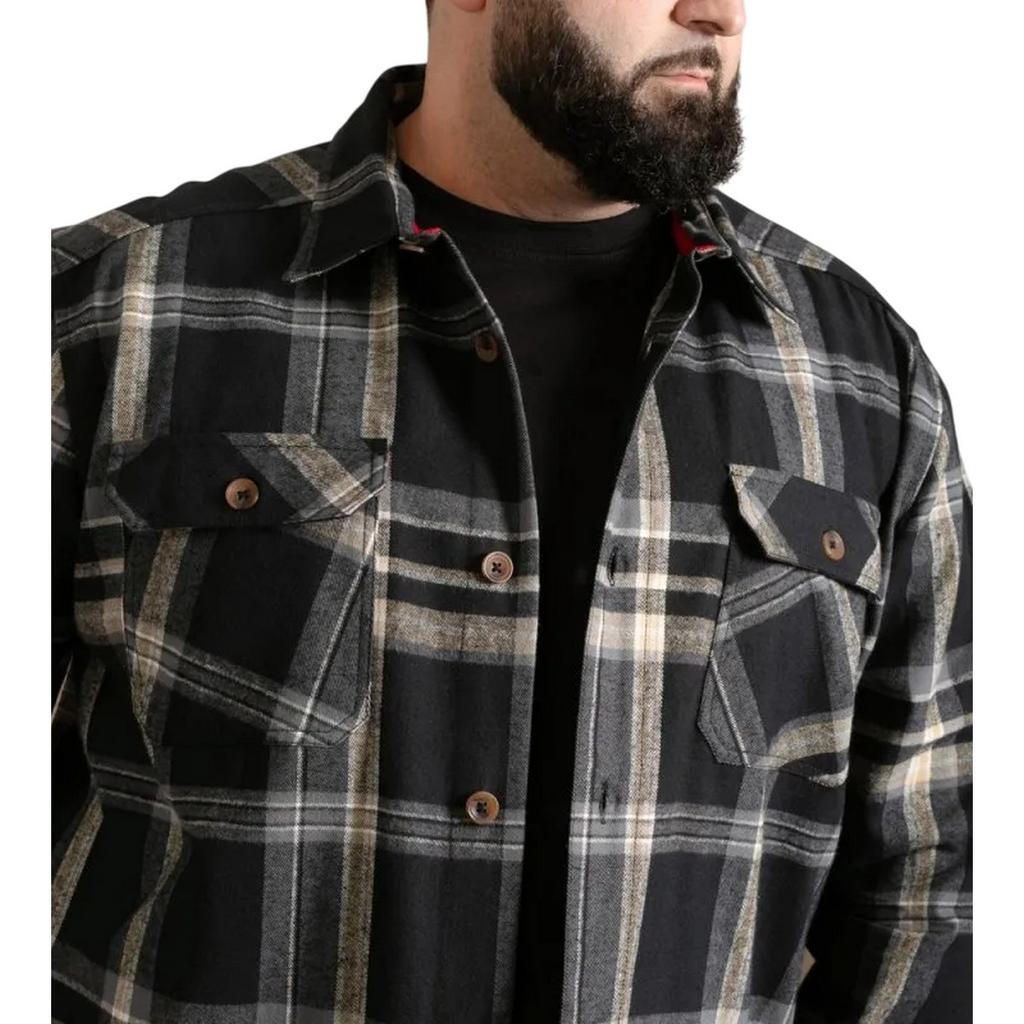 Duke Herren D555 Falkirk Karierte Übergröße Hemdjacke