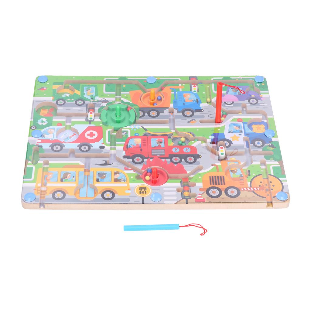 Maze Puzzle Game Cute Pattern Wooden Educational Learning Magnetic Toys for ChildrenTraffic