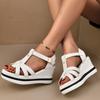 Fashion Summer Versatile Platform Heels Platform Patent Leather T-Buckle Open Toe Wedge Sandals for Women 2025