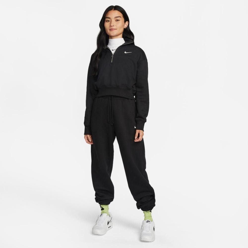 Nike W Phnx Flc Qz Crop Dq5768 010blk Sail